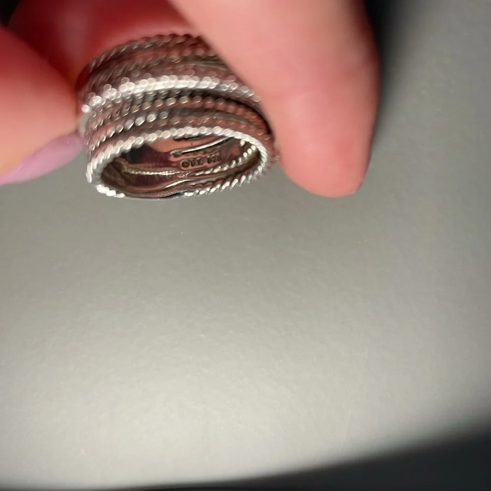 David Yurman Crossover Ring - Sterling Silver with Diamonds - Picture 3 of 3